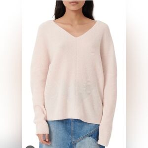 Maje Madina Cashmere V-neck Sweater Relaxed Fit Pale Pink